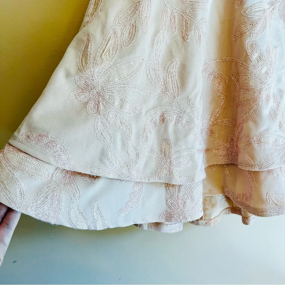 Honey and Rosie Dress Blush Pink Barbie Feminine Embroidered Glitter Lace Peplum - Picture 5 of 8